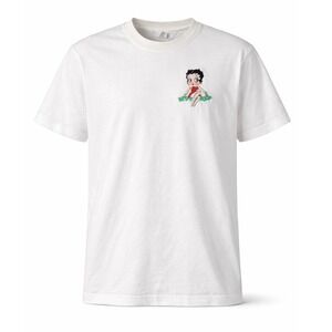 Vintage Betty Boop Rockin Embroidered Shirt Mens M White Y2K Graphic Tee‎